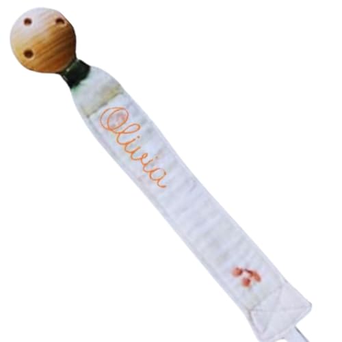 Handmade Pacifier Clip with Embroidery for Baby