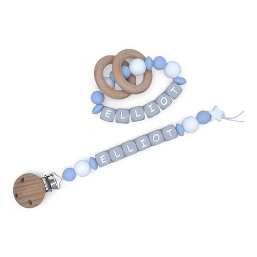 Handmade Personalized Baby Pacifier Clips Rattle Rings