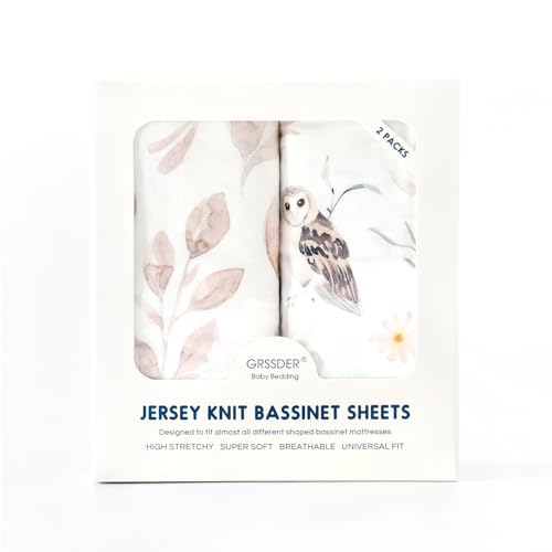 GRSSDER Stretchy Bassinet Sheet Set 2 Pack Blush Pink