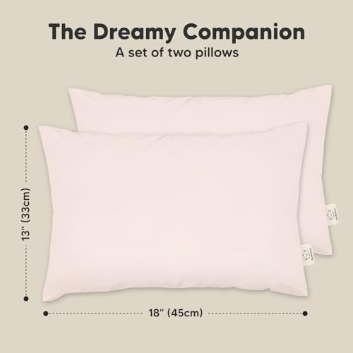 KeaBabies Toddler Pillow 2-Pack Mist Pink