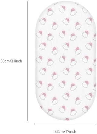 LYRICHOM Muslin Bassinet Sheets 2 Pack Pink Cloud