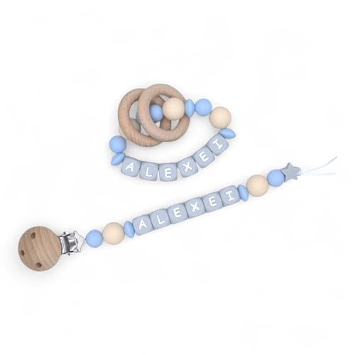 Handmade Personalized Baby Pacifier Clips Rattle Rings