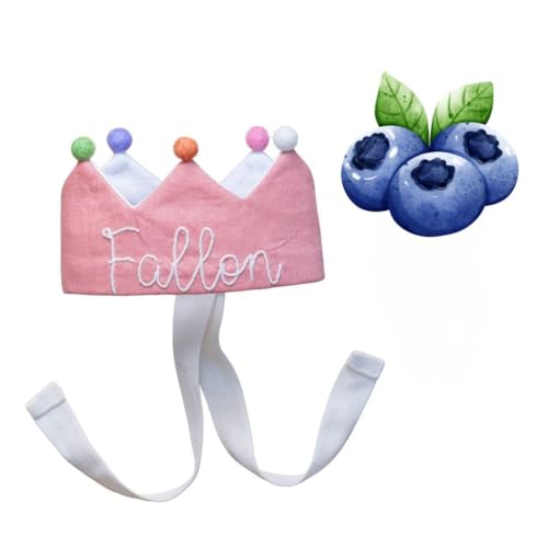 Handmade Baby Birthday Crown with Embroidered Name