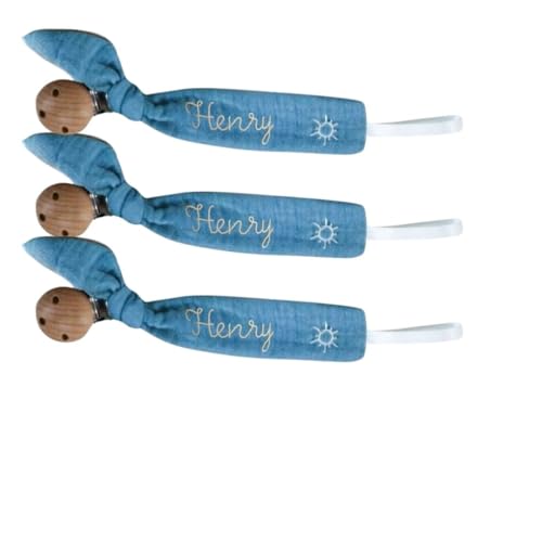 Custom Wooden Letter Pacifier Clip with Embroidery