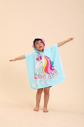 TEHALK Unicorn Hooded Towel for Kids 2-10
