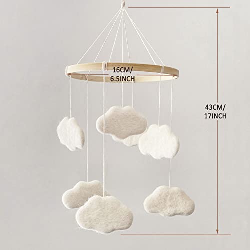GENDER NEUTRAL BOHO CRY MOBILE - FELT CLOUD DECOR