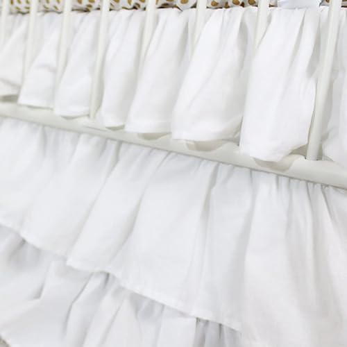 CATPAN Ruffled Crib Skirt - 3 Tier 177 Drop White