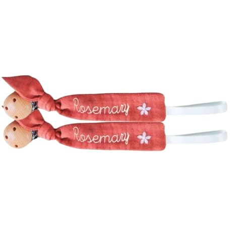 Personalized Wooden Pacifier Clip with Embroidery