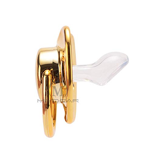 MIYOCAR BPA Free Pacifier Clip Set with Gold Silver Design