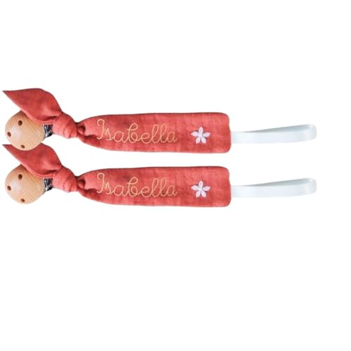 Personalized Wooden Pacifier Clip with Embroidery 1