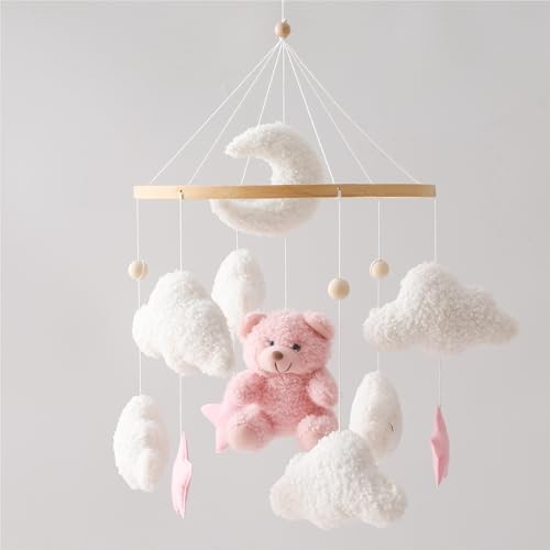 EERKEOD Velvet Bear Nursery Mobile for Crib