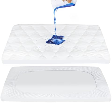 Moonsea Pack and Play Mattress Pad Cover 27x39 Soft Waterproof Protector