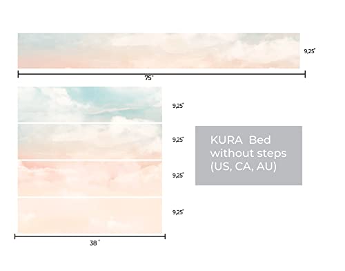 Muravie Pastel Clouds Wall Decals for Kura Bed 1