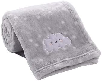 CREVENT 30X40 Fluffy Warm Baby Blanket for Boys - Grey Cloud
