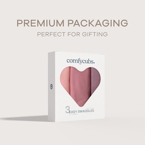 Comfy Cubs Swaddle Blanket 3 Pack - 100 Cotton Breathable Durable