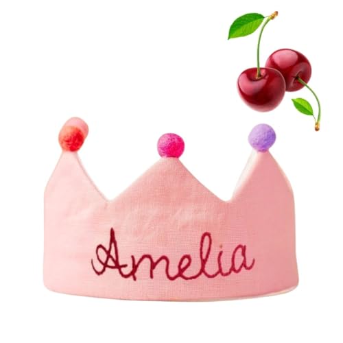 Personalized Baby Birthday Crown with Embroidered Name