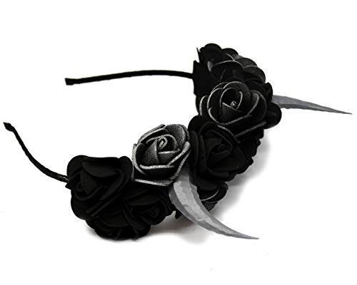 Handmade Black Silver Horns Headband for Baby