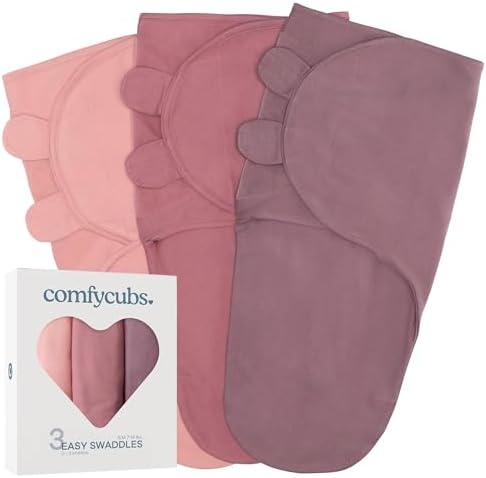 Comfy Cubs Swaddle Blanket 3 Pack - 100 Cotton Breathable Durable
