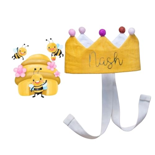 Custom Name Birthday Crown for Girl 1st Birthday Party Crown
