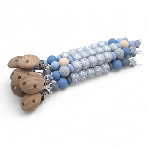 Handmade Personalized Baby Pacifier Clips Rattle Rings