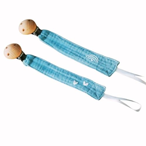 Custom Embroidered Pacifier Clip Holder 6x1 Inch Secure Metal Clasp