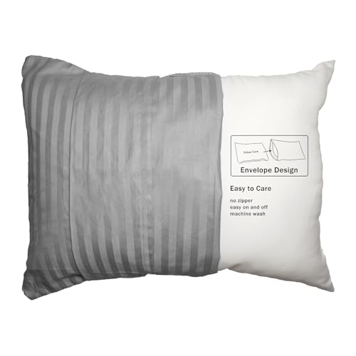 ZPECC Toddler Pillow with Grey Stripe Pillowcase