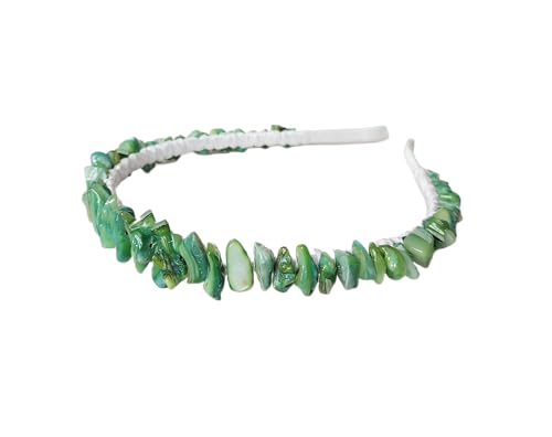 Handmade Green Pearl Crown Headband for Bridesmaid Wedding