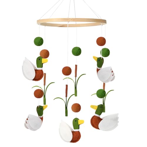 Sonwyoung Mallard Duck Crib Mobile - Felt Wooden Nursery Decor