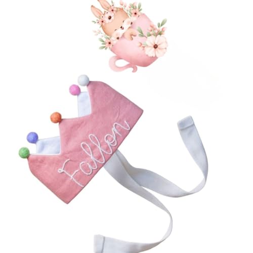 Personalized Baby Birthday Crown with Embroidered Name 1