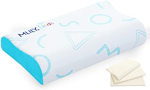 MLILY Kids Adjustable Memory Foam Pillow - 12x20 Inch Blue