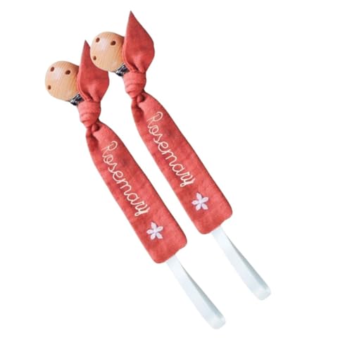Personalized Wooden Pacifier Clip with Embroidery