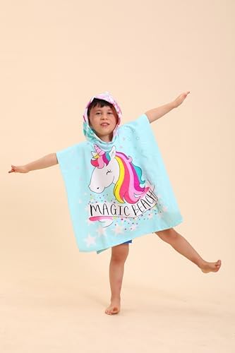 TEHALK Unicorn Hooded Towel for Kids 2-10