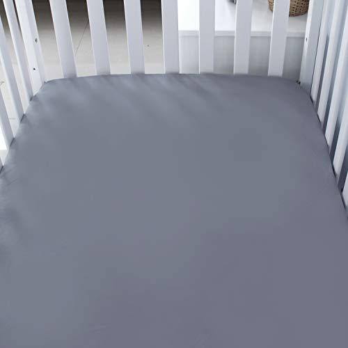 Biloban Crib Sheets Fitted 2 Pack Grey Navy 52x28