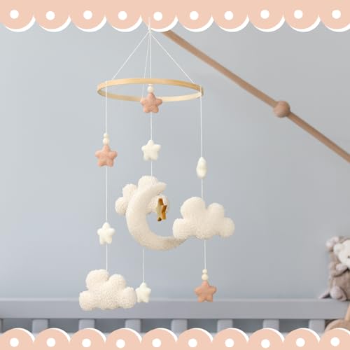 CroBlissful Crib Mobile - Stars Moon Cloud Boho Neutral