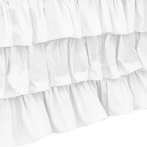 CATPAN Ruffled Crib Skirt - 3 Tier 177 Drop White