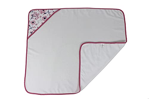 Cudlie Buttons Stitches Baby Hooded Towels 3 Pack Crisp Blossom Print