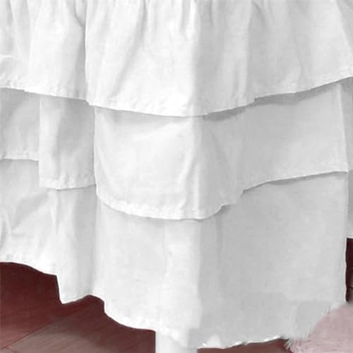 CATPAN Ruffled Crib Skirt - 3 Tier 177 Drop White