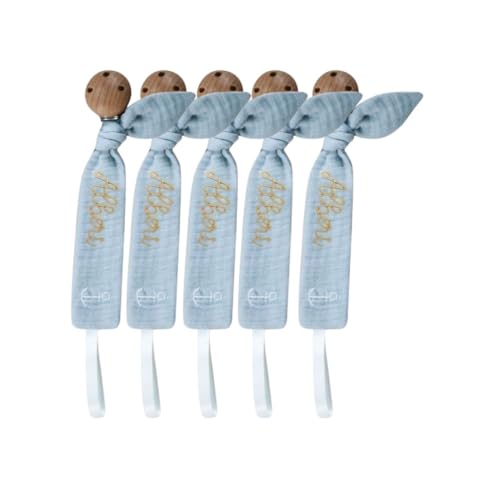 Personalized Pacifier Clip for Baby 6inx1in Grey