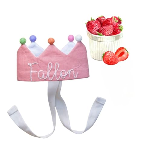 Handmade Baby Birthday Crown with Embroidered Name
