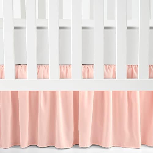 Lush Decor Ruffle Crib Skirt Pink 16 Drop 1