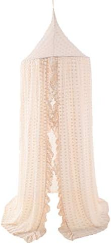 Wonder Space Kids Bed Canopy with Pom Pom - Beige