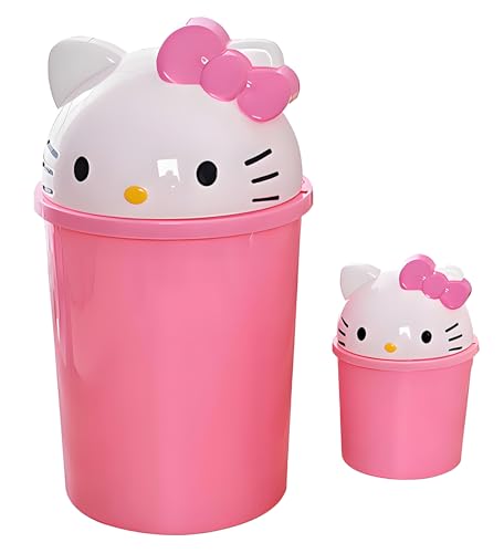 2 Gallon Cute Pink Kids Trash Can for Bedroom