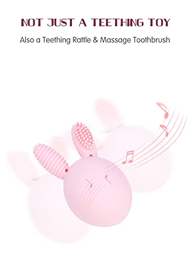 Bunny Eggy Teether Pink Safety Toy for Babies