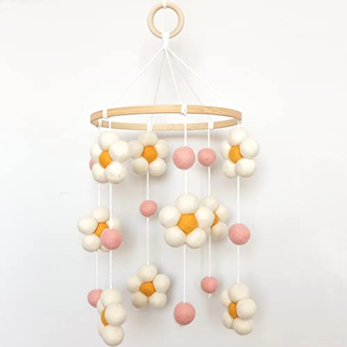 Goukurlsma Daisy Crib Mobile for Baby Girls