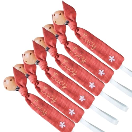 Personalized Wooden Pacifier Clip with Embroidery 1