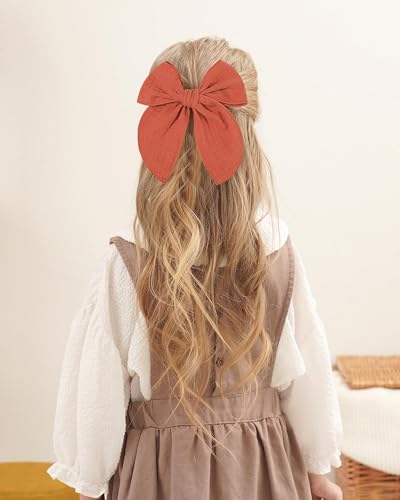 Doboi 55 Inch Muslin Baby Girl Bows with Alligator Clips 1