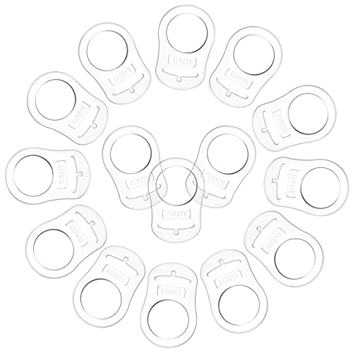 Patelai 15-Pack Transparent Silicone Pacifier Clips Holder