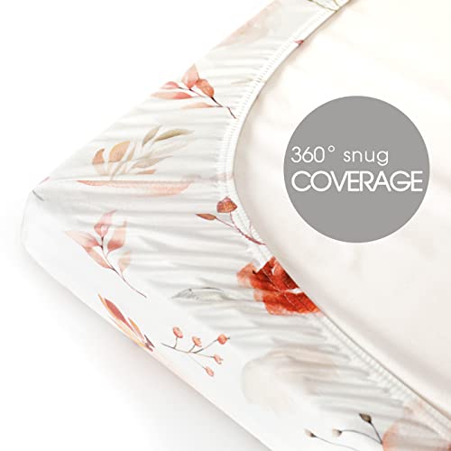 GRSSDER Stretchy Ultra Soft Jersey Knit Pack n Play Sheets Set 2 1
