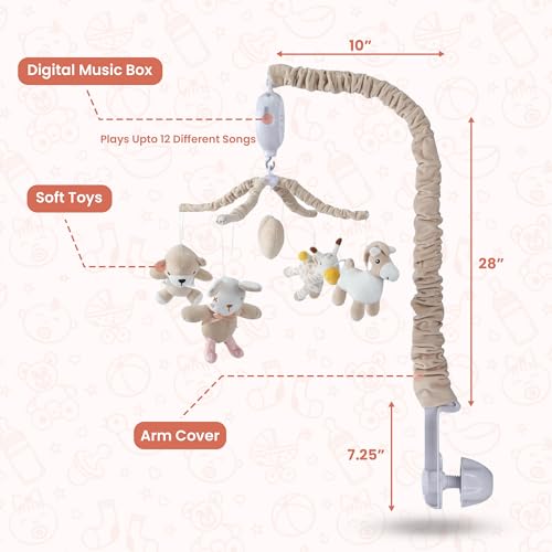 Petino Pura Musical Crib Mobile with 12 Lullabies 1