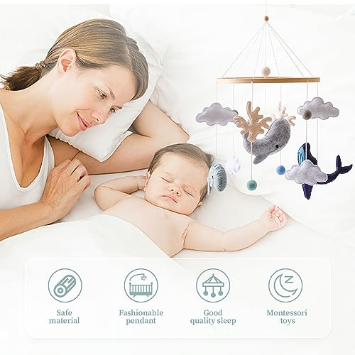 EERKEOD Ocean Whale Crib Mobile Decor